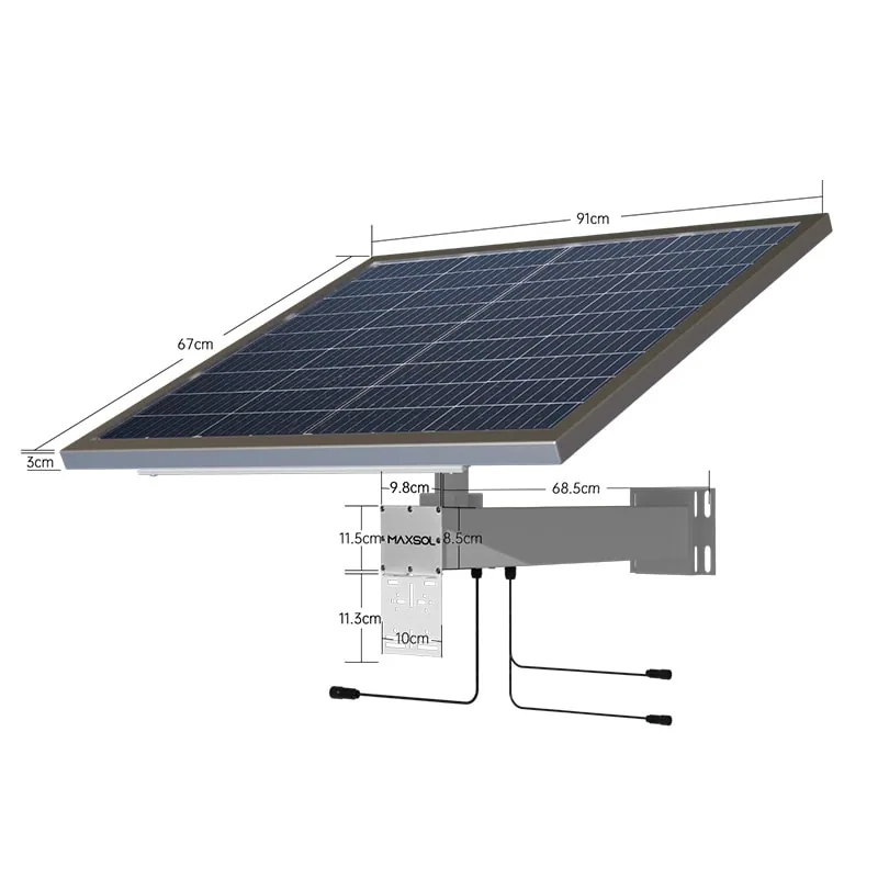 Sistema solar Maxsol CS12060 con panel monocristalino de 120 W y gabinete para batería y controlador