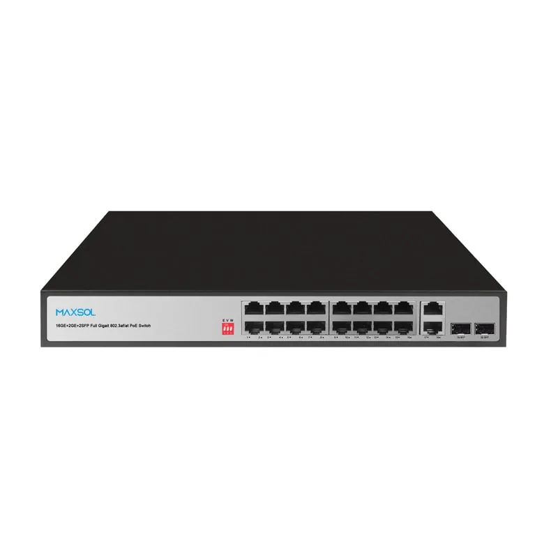 Switch PoE Gigabit no administrable de largo alcance, 16 puertos, 200W
