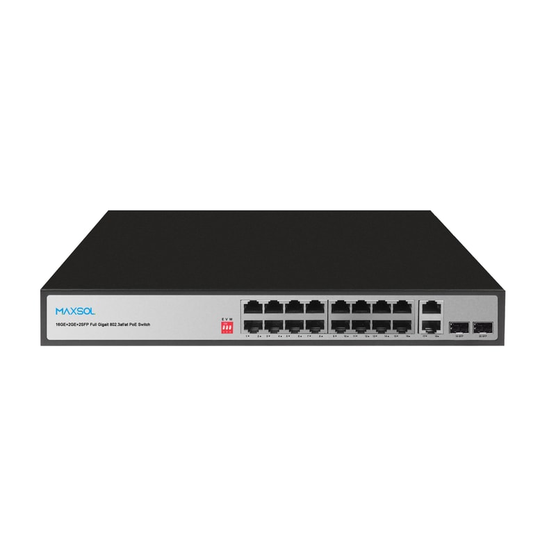 Switch PoE Gigabit no administrable de largo alcance, 16 puertos, 200W