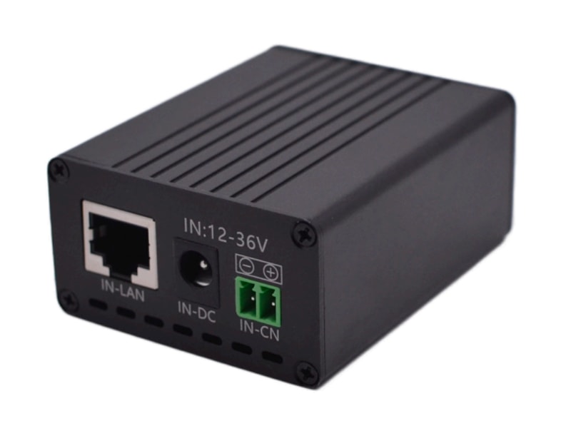Convertidor de alimentación de 12–36V DC a PoE ajustable